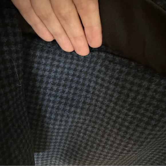 Club Monaco Manteaux Black & Navy Slim Tailored Coat in Houndstooth Size L NWT - Picture 9 of 12